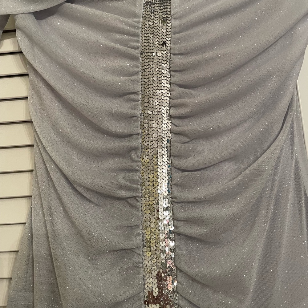 Ruby Rox Junior’s Large Strapless Silver Dress - image 3